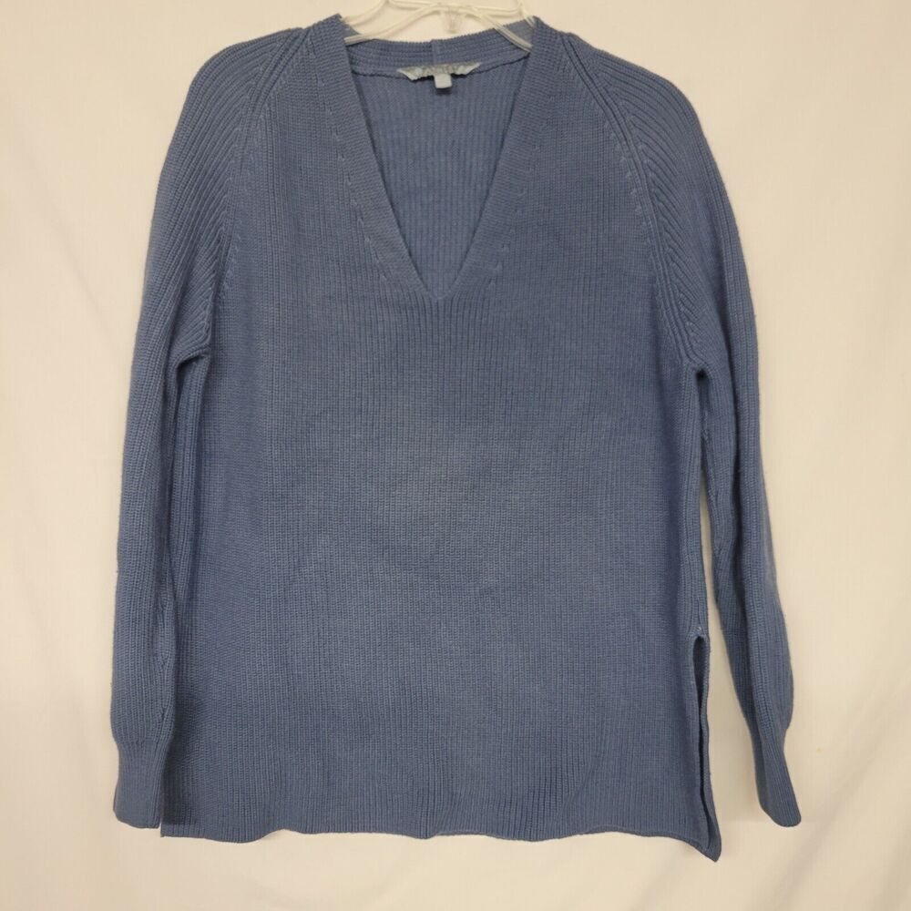 Athleta XSmall Sweater Hanover Refined V-Neck Pullover Poly/ Ex Fine Merino Wool - Picture 1 of 9